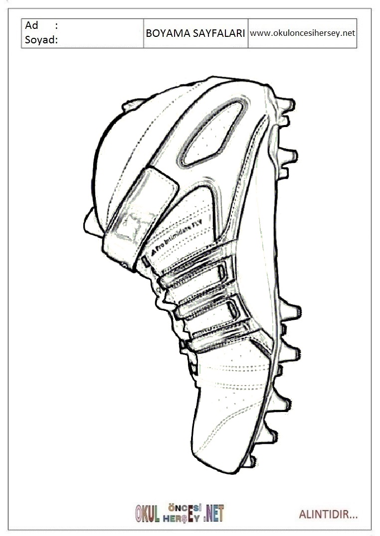 Çocuklar İçin Spor-Ayakkabısı Boyama Sayfaları 